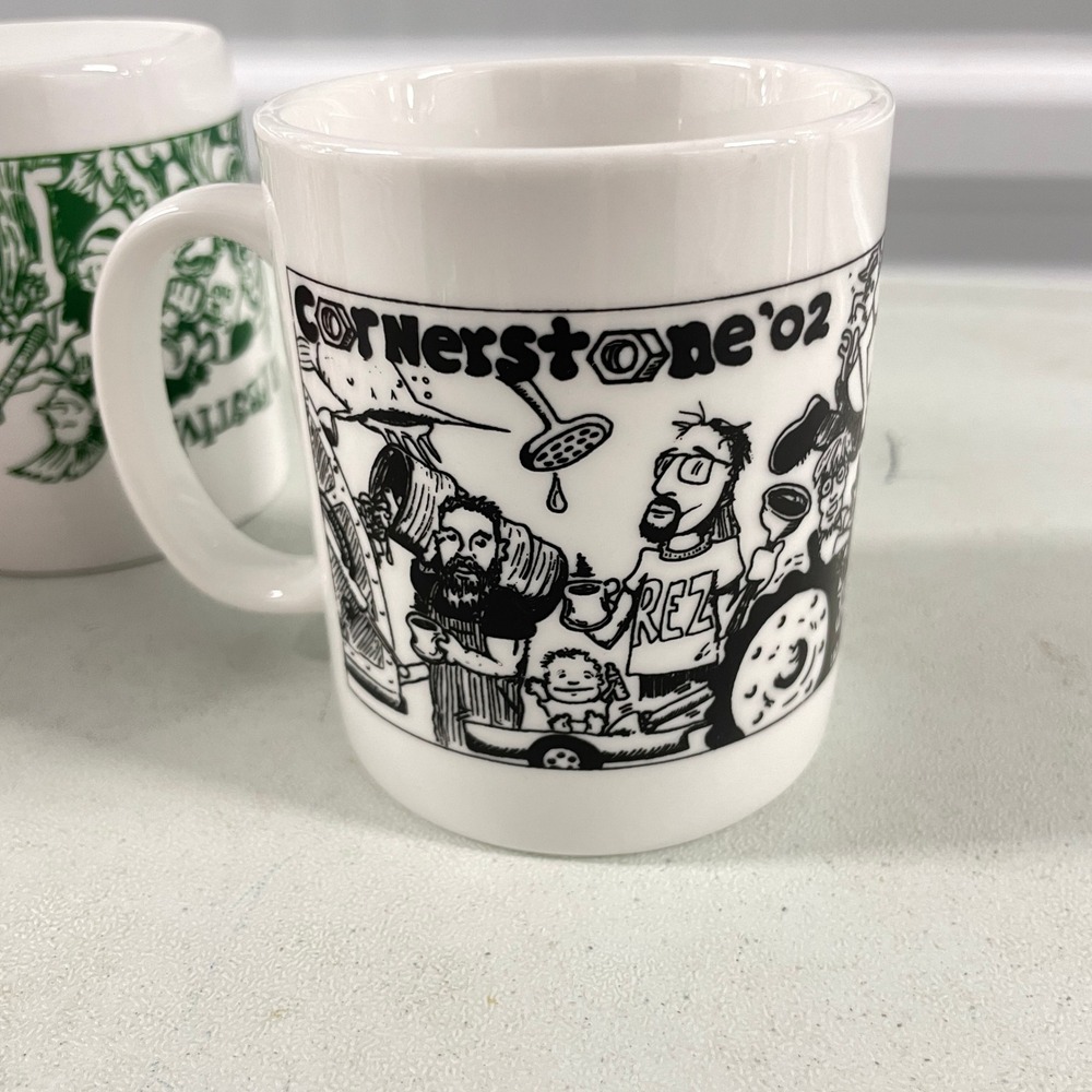 Cornerstone Festival Coffee Mugs Set of 4 00s CCM Christian Rock Music Art - Picture 13 of 17